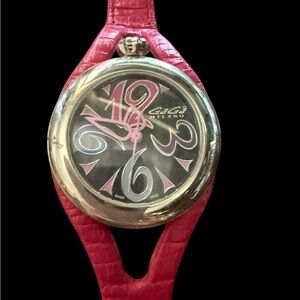 GaGa Milano Pink Leather Strap Watch